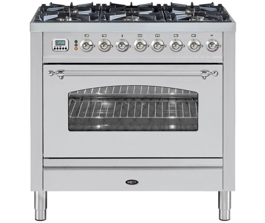 BORETTI fornuis rvs VPNR96IX DF Dual Fuel