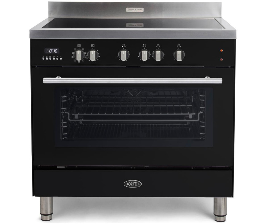 BORETTI fornuis inductie zwart Milano MFBI901ZW