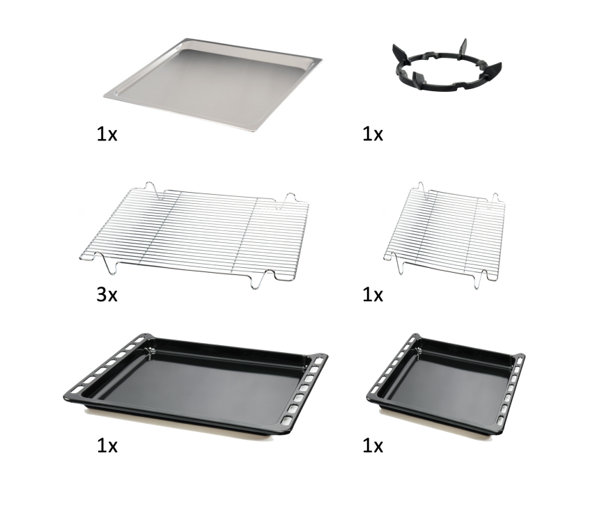 Overzicht van de meegeleverde accessoires op de Boretti CFBG902ZW/2