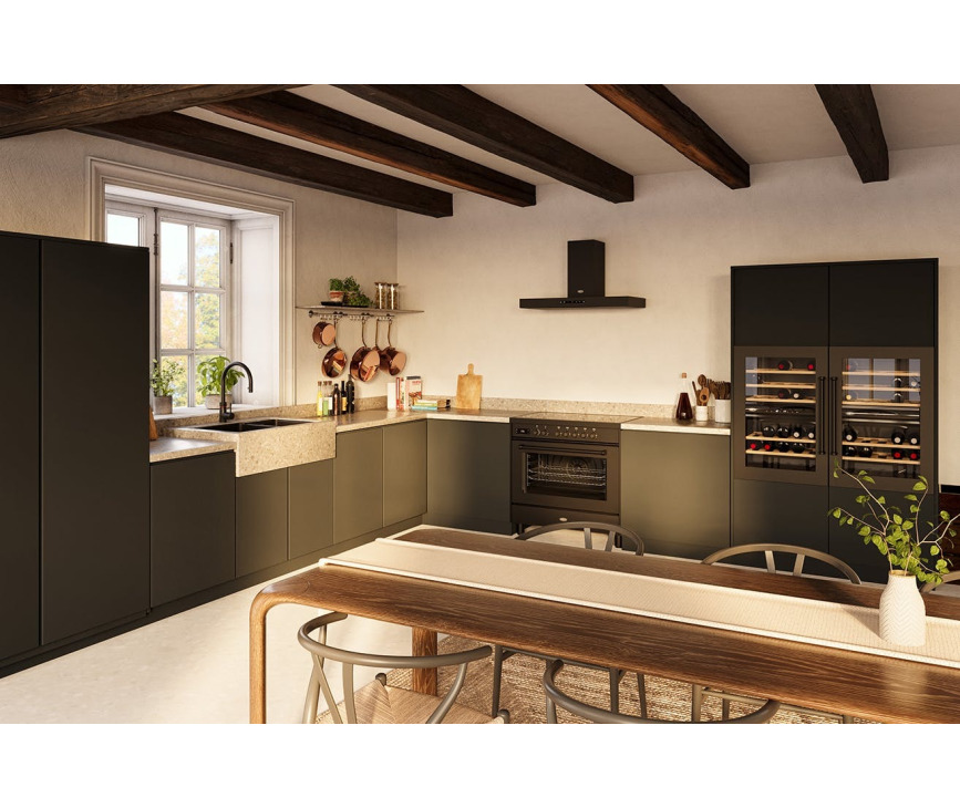 Boretti MLI95XZW inductie fornuis met dubbele oven - zwart