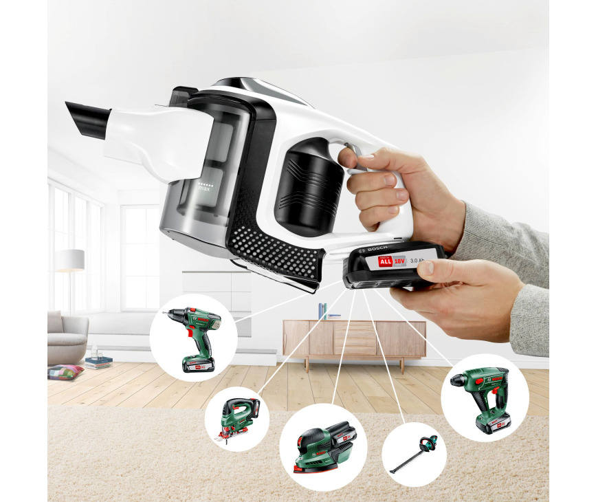 Bosch BCS81EXC steel stofzuiger met accu