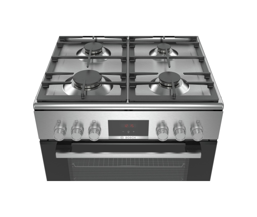 Bosch HXR390E50N rvs gas fornuis - 60 cm. breed