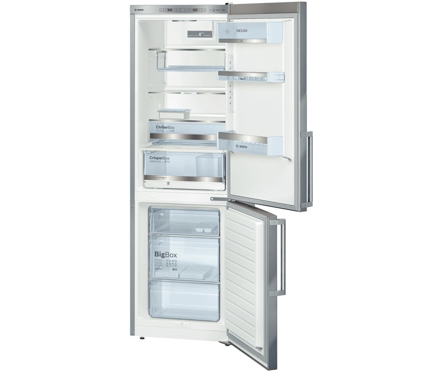 Het interieur van de Bosch KGE36EI43 koelkast rvs