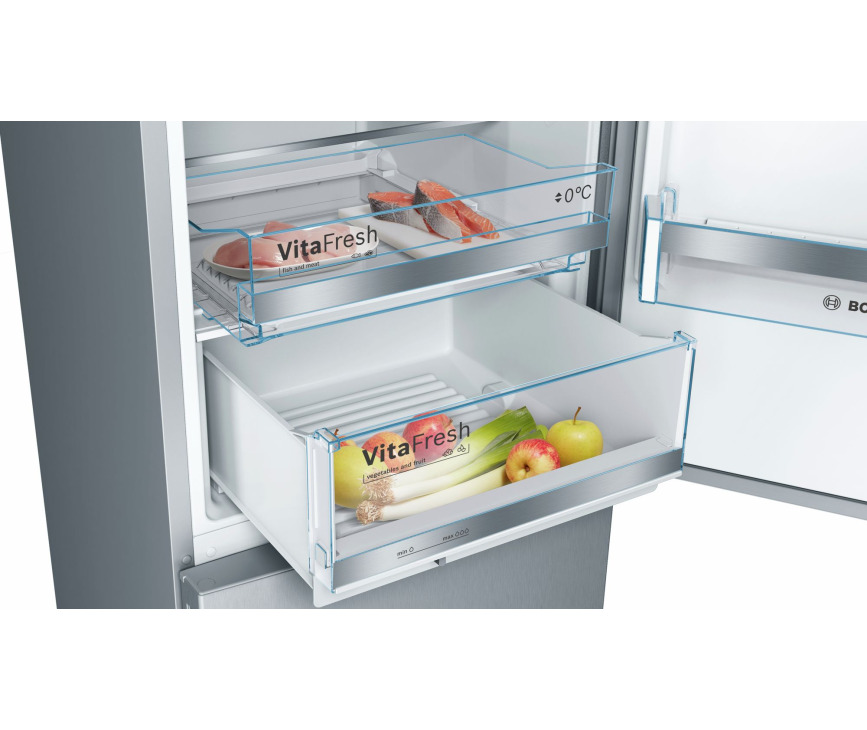 Bosch KGE39ALCA rvs-look koelkast - 201 cm. hoog