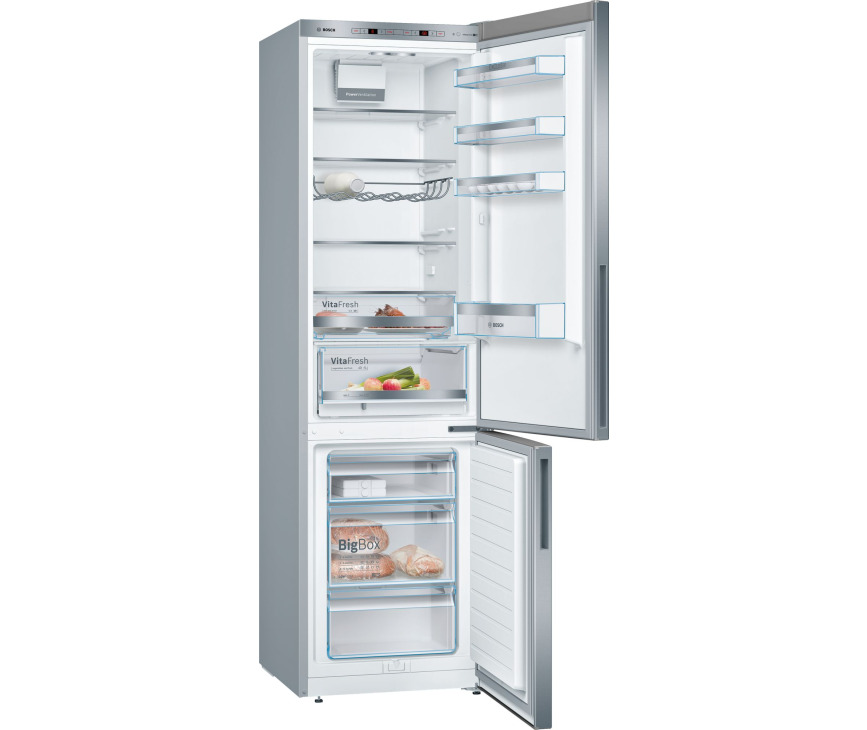 Bosch KGE39VL4A rvs-look koelkast - 201 cm. hoog