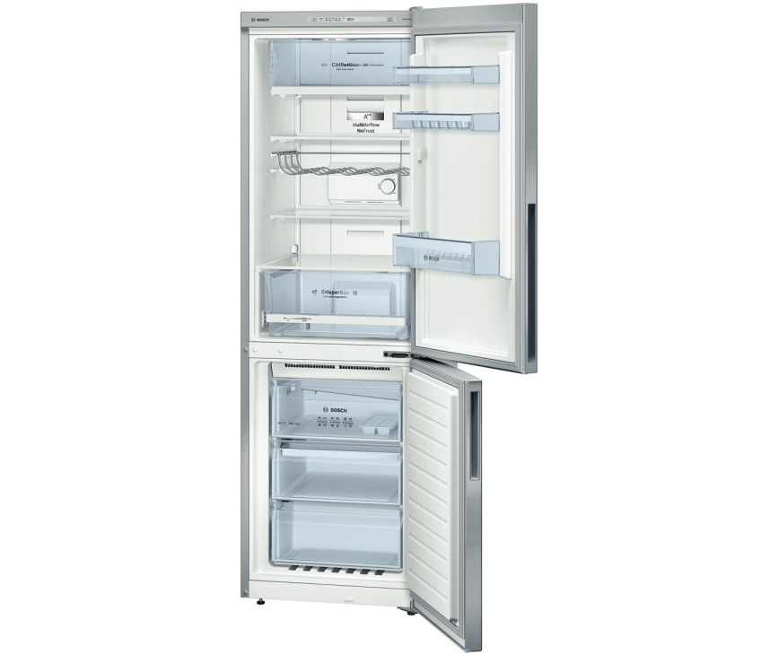 Het interieur van de Bosch KGN36VL31 koelkast RVS-look