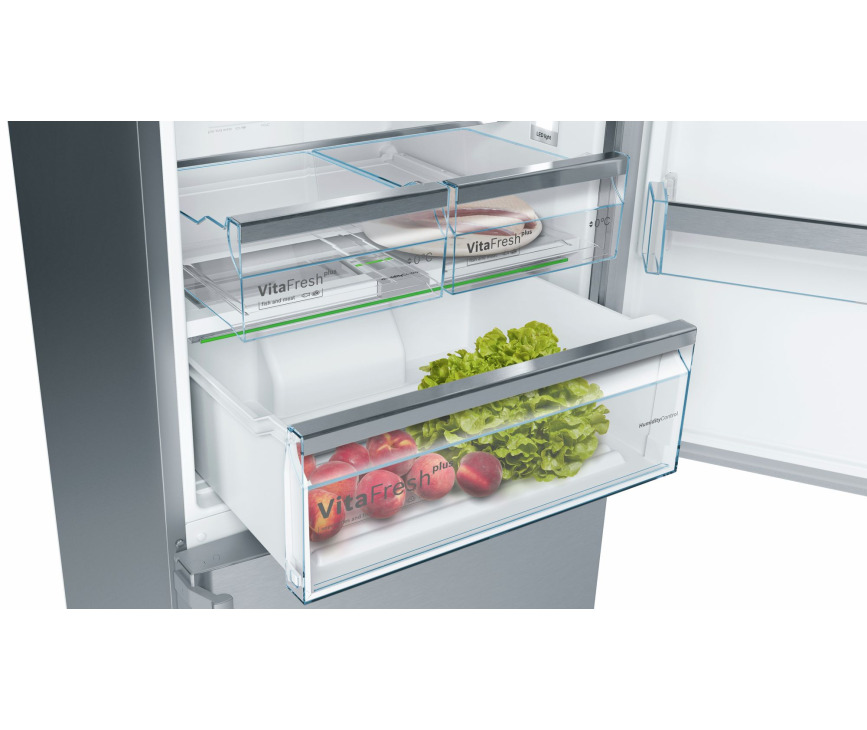 Bosch KGN49AIDP rvs koelkast - NoFrost en Vitafresh - 70 cm. breed