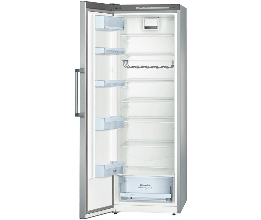 De binnenzijde van de 176 cm. hoge Bosch KSV33VL30 koelkast RVS-look