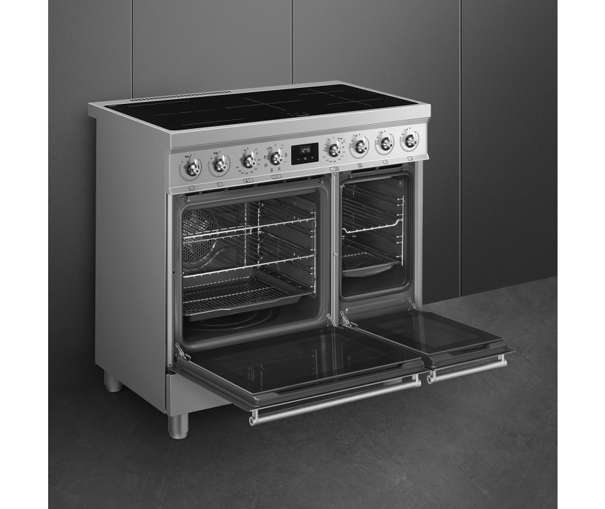 Smeg C92IMX2 inductie fornuis met dubbel oven - rvs