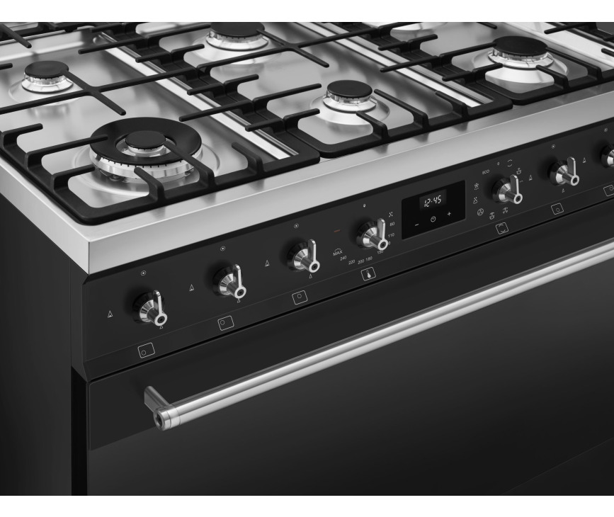 Smeg C9GMMBNLK2 gas fornuis - mat zwart