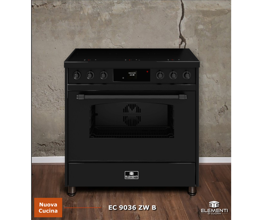 Elementi di Cucina EC9036-ZW-B inductie fornuis - klassiek - zwart