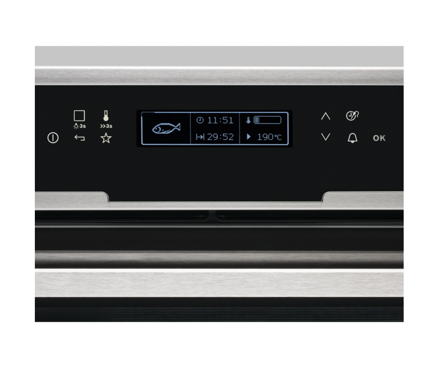 De bediening van de Electrolux EVY7800AOX oven met magnetron is digitaal en nauwkeurig in te stellen.