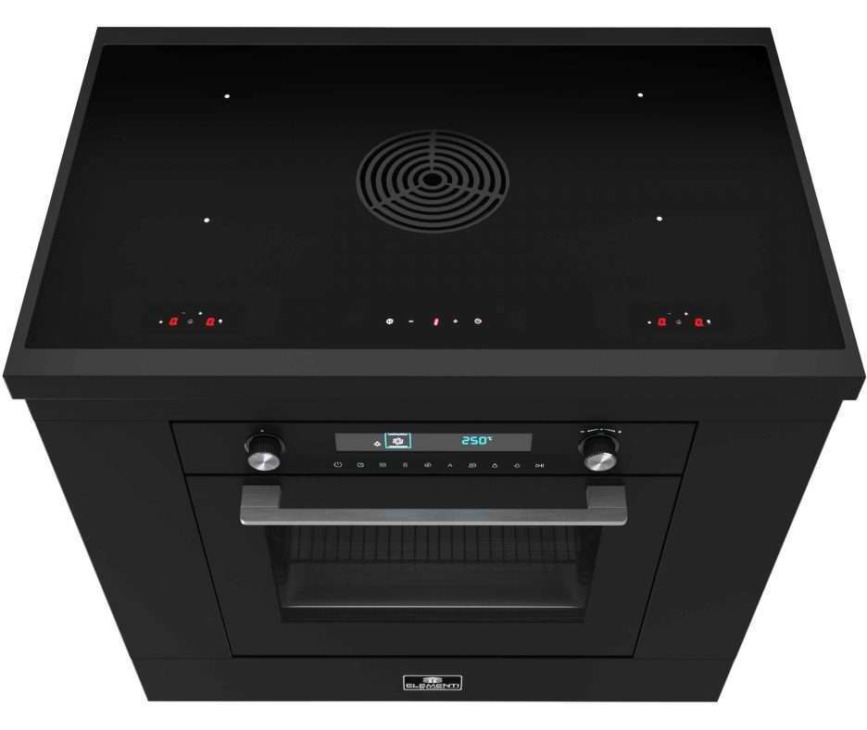 Elementi di Cucina IK9024-MZ inductie fornuis met afzuiging - mat-zwart