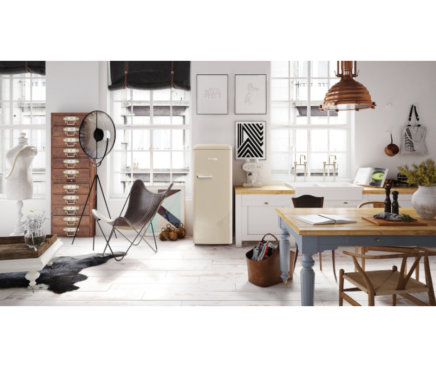 Etna KVV7154BEI beige koelkast - retro jaren 50