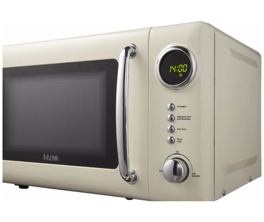 Praktisch is het digitale display bij de ETNA SMV520BEI magnetron creme