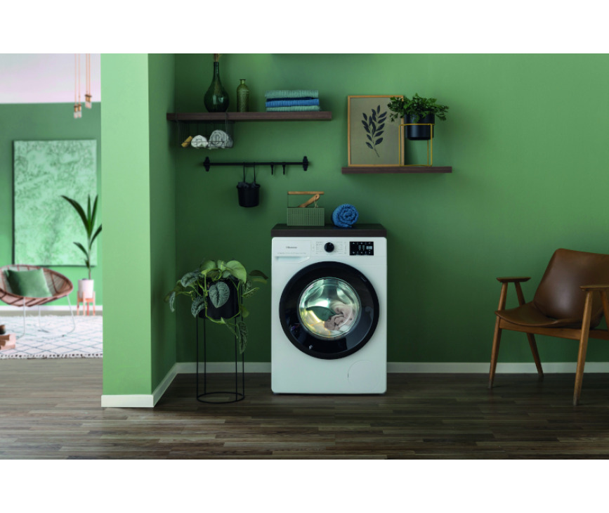 Hisense WFGE801439VMQ wasmachine met 1400 toeren en 8 kg.