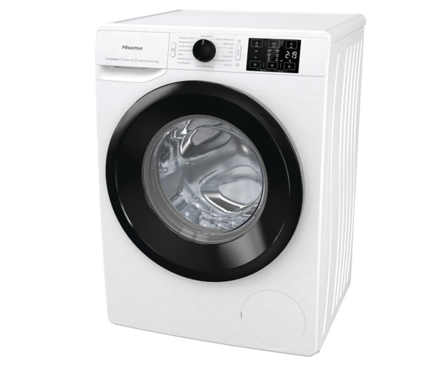 Hisense WFGE801439VMQ wasmachine met 1400 toeren en 8 kg.