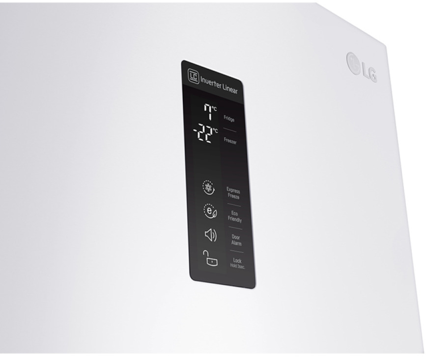 Foto van het bedieningspaneel van de LG GBB59SWFZB