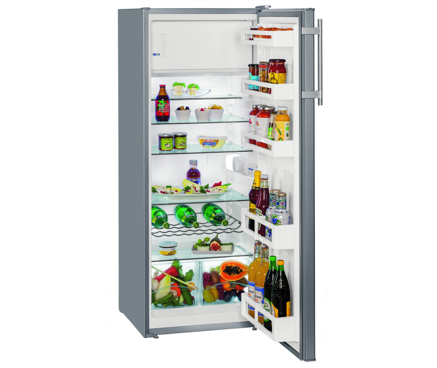 De Liebherr Ksl2814 koelkast zilver heeft een netto inhoud van 250 liter