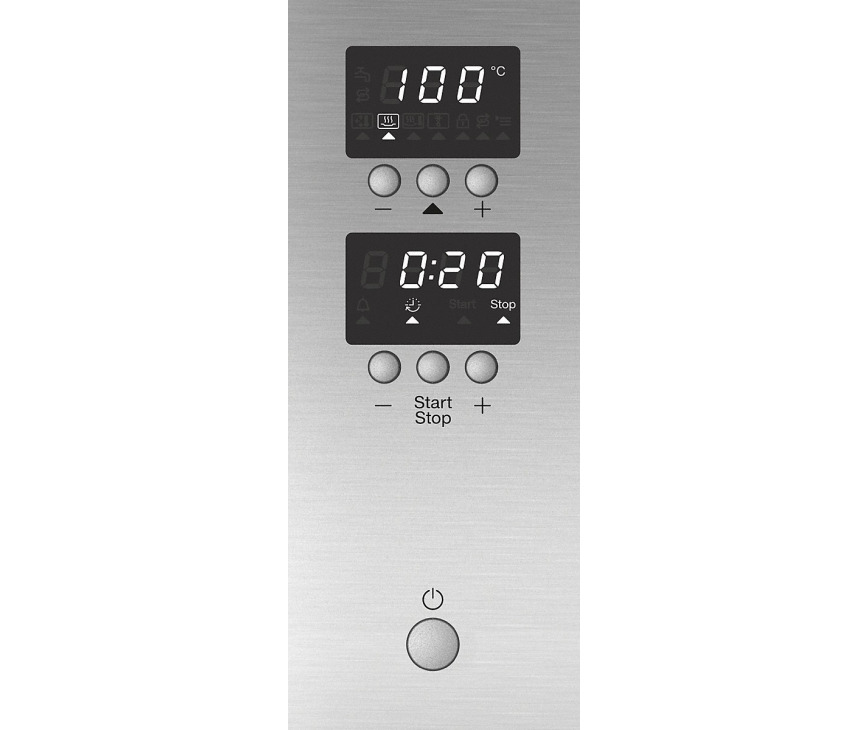 De bediening van de Miele DGD 7635 bevindt zich achter de liftdeur