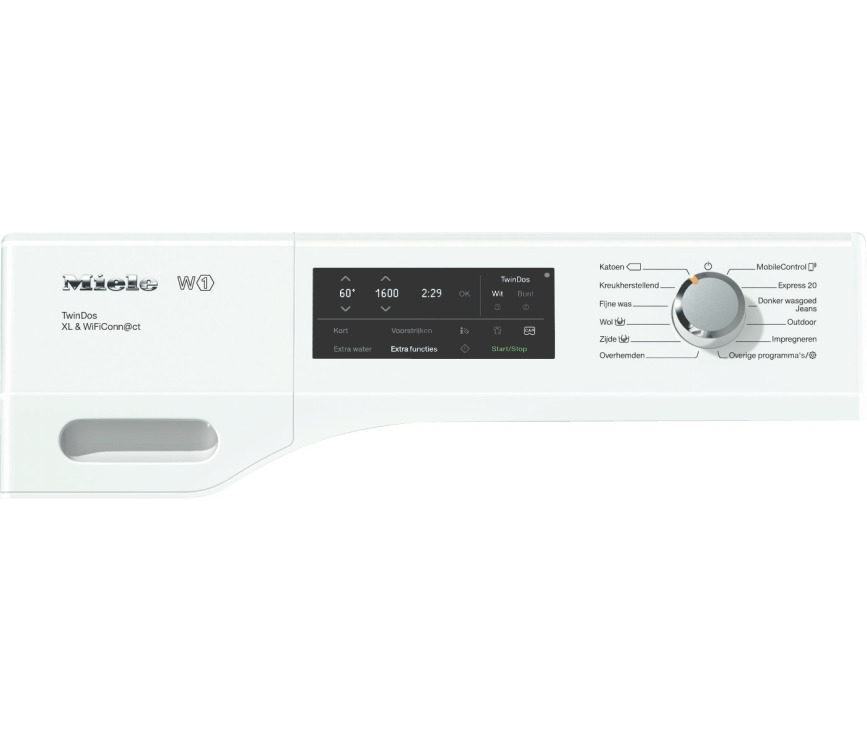 Foto van het bedieningspaneel van de Miele WCI770WPS