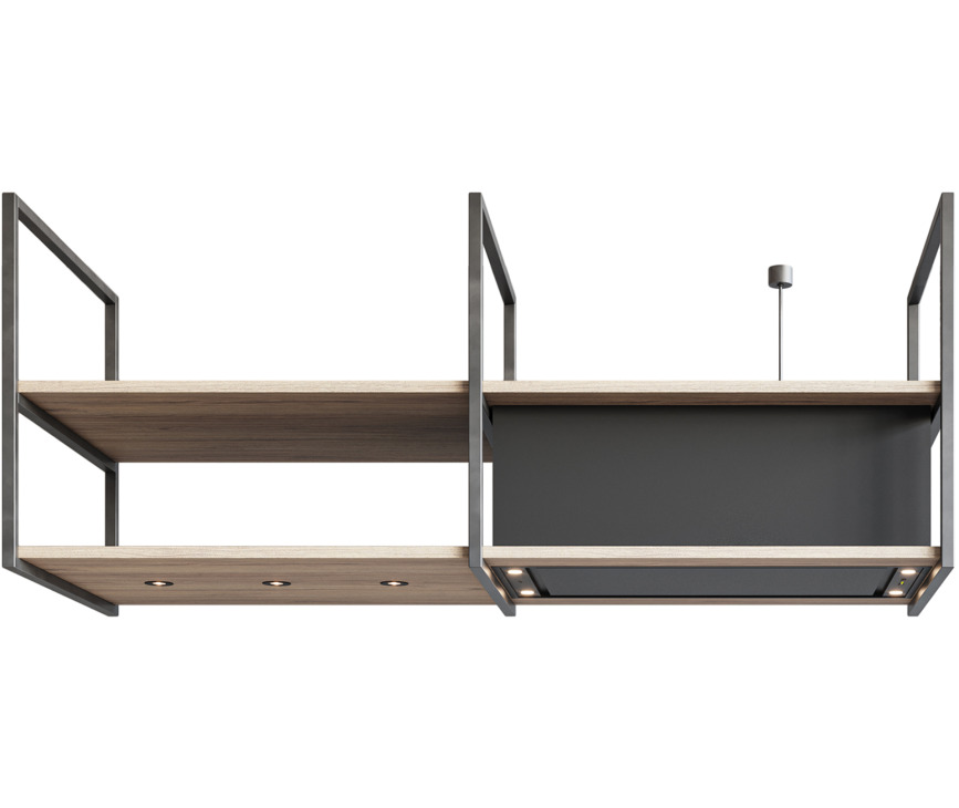 Novy 15003 eiland afzuigkap - Pureline Frame 90 cm Zwart