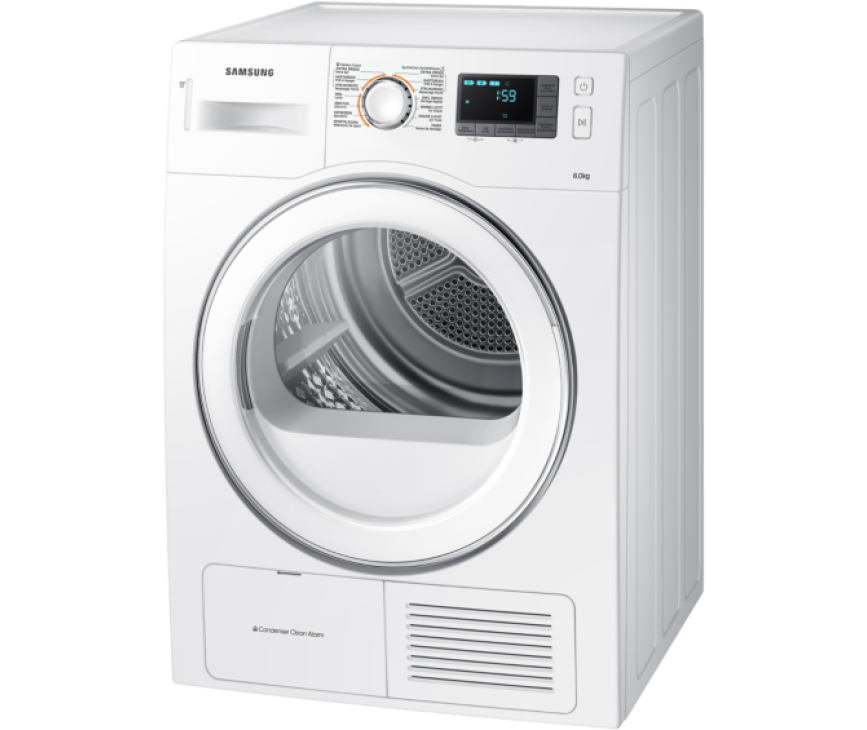 De Samsung DV70H4300CW heeft een rechtsdraaiende deur die omgegedraaid kan worden