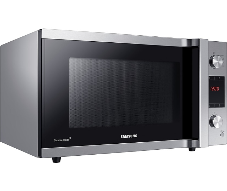 De Samsung MC457TGRCSR combi-magnetron is makkelijk schoon te maken door de keramische binnenwanden