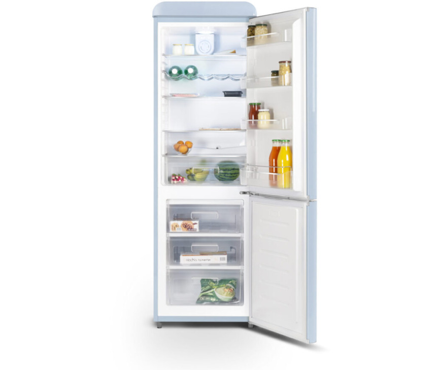 Schneider SCB300VBL retro jaren 50 koelkast - blauw