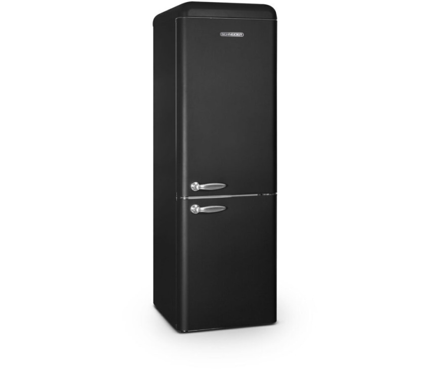 Schneider SCB300VB retro jaren 50 koelkast - mat zwart