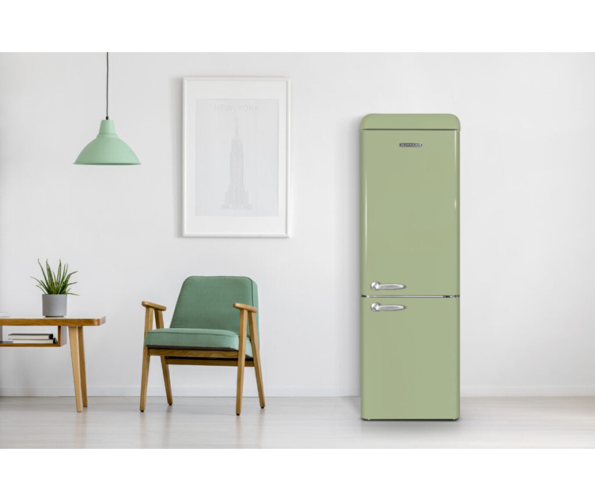 Schneider SCB300VVA retro jaren 50 koelkast - groen