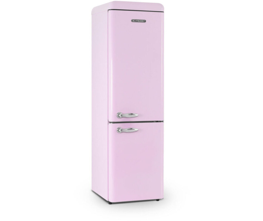 Schneider SCCB250VP retro jaren 50 koelkast - roze