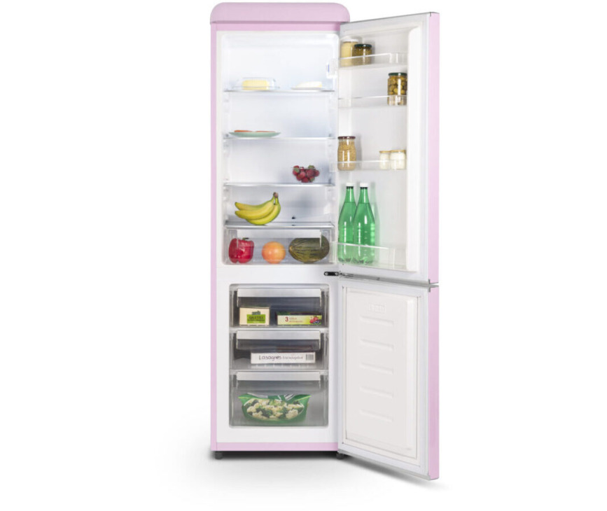 Schneider SCCB250VP retro jaren 50 koelkast - roze