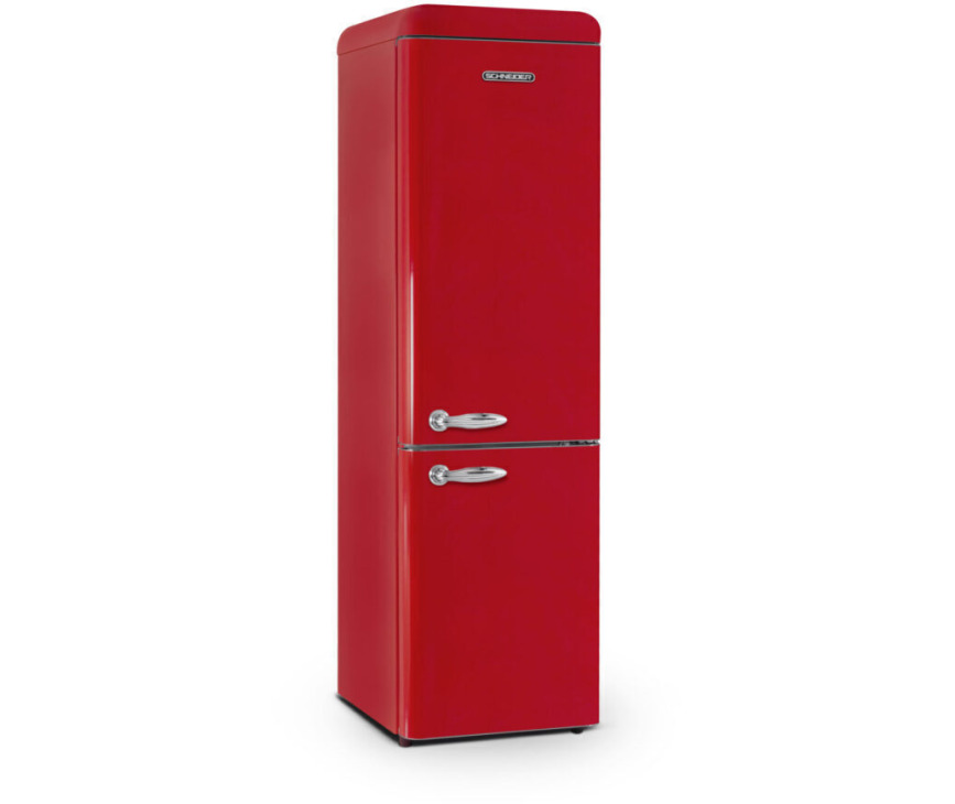Schneider SCCB250VR retro jaren 50 koelkast - rood
