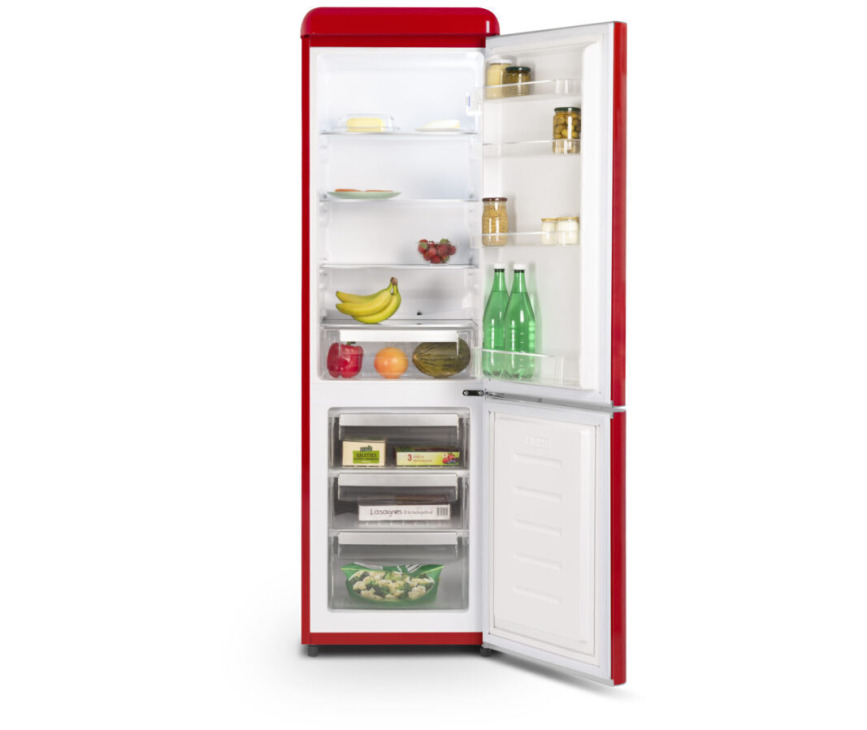 Schneider SCCB250VR retro jaren 50 koelkast - rood