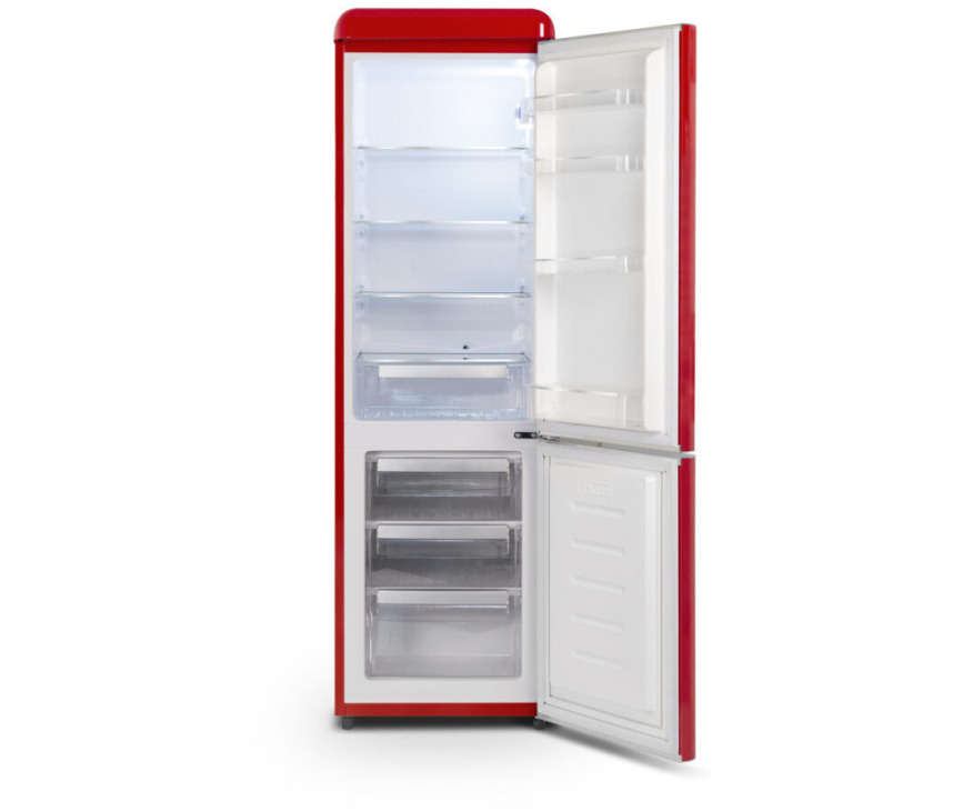 Schneider SCCB250VR retro jaren 50 koelkast - rood