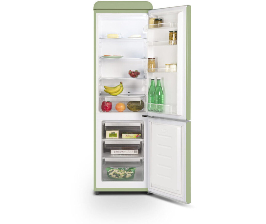 Schneider SCCB250VVA retro jaren 50 koelkast - groen