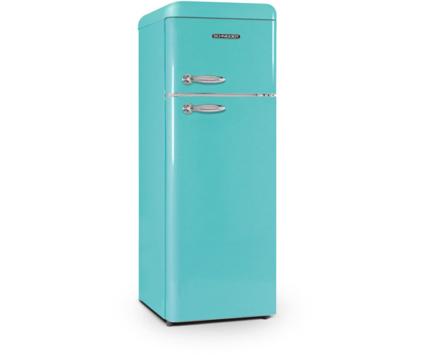 Schneider SCDD208VACA retro jaren 50 koelkast - blauw