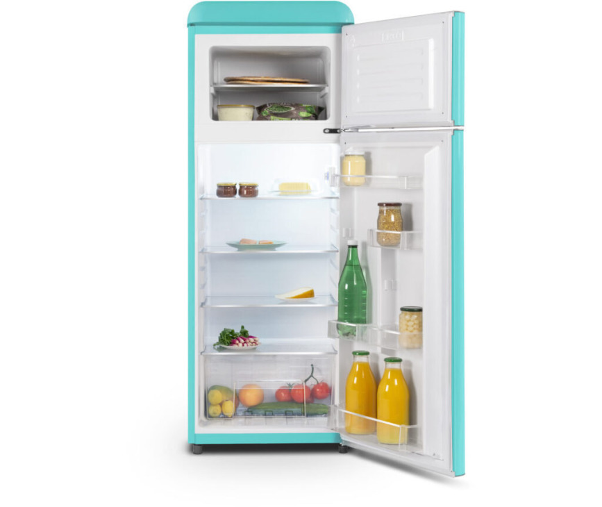 Schneider SCDD208VACA retro jaren 50 koelkast - blauw