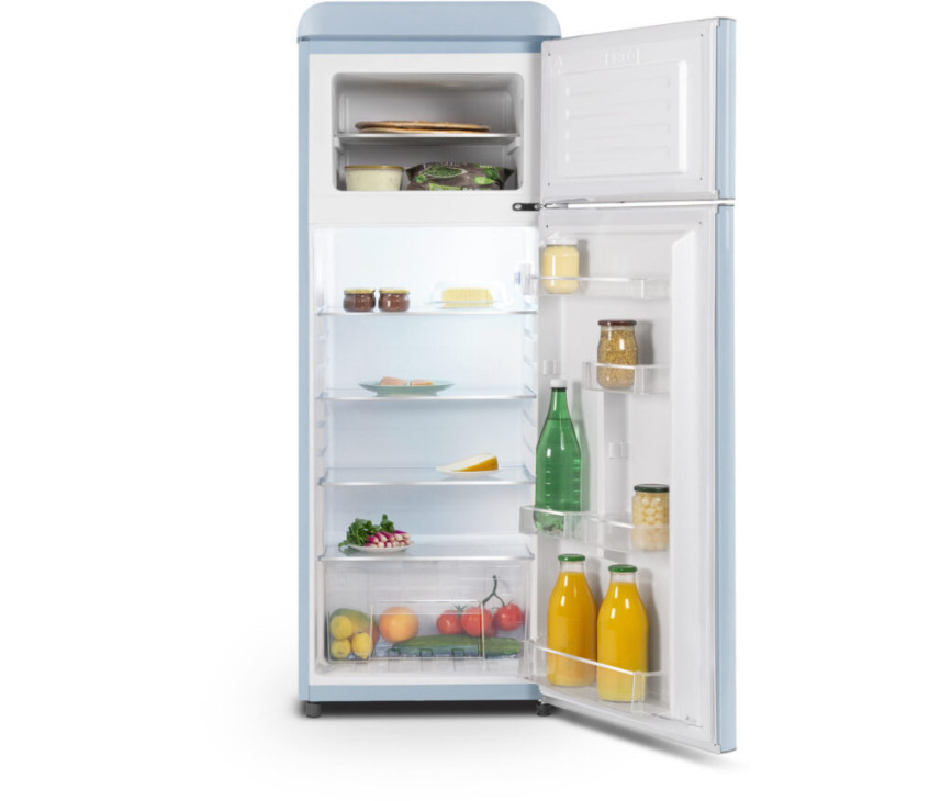 Schneider SCDD208VBL retro jaren 50 koelkast - blauw