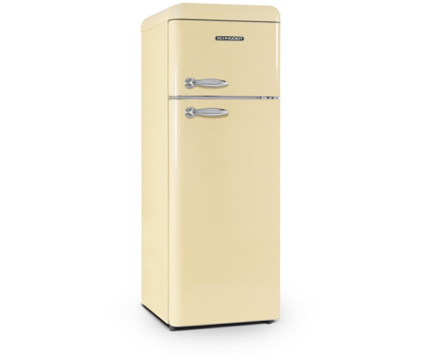Schneider SCDD208VCR retro jaren 50 koelkast - creme