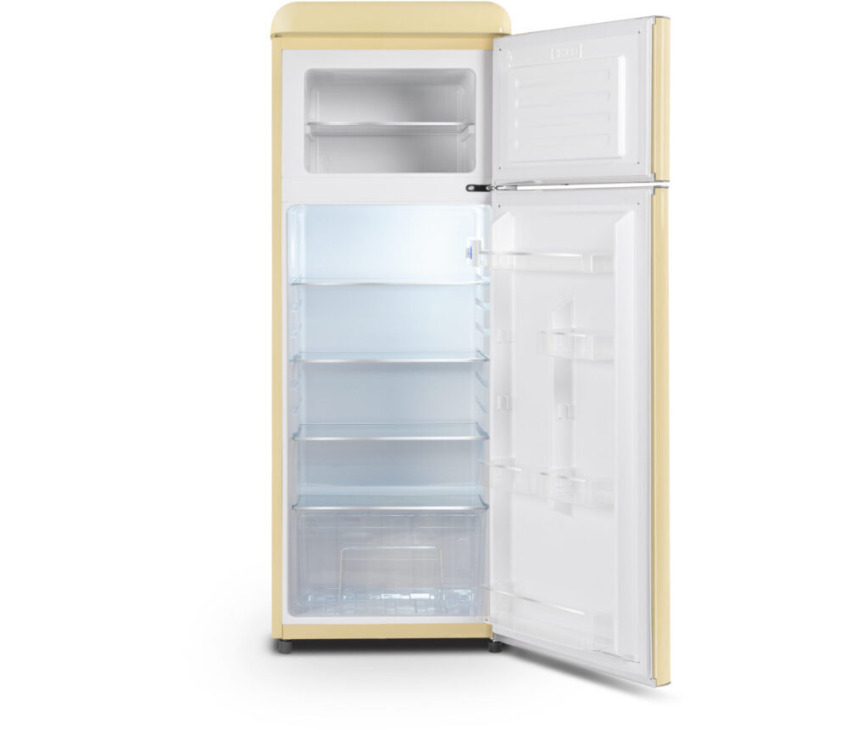 Schneider SCDD208VCR retro jaren 50 koelkast - creme