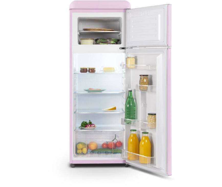 Schneider SCDD208VP retro jaren 50 koelkast - roze