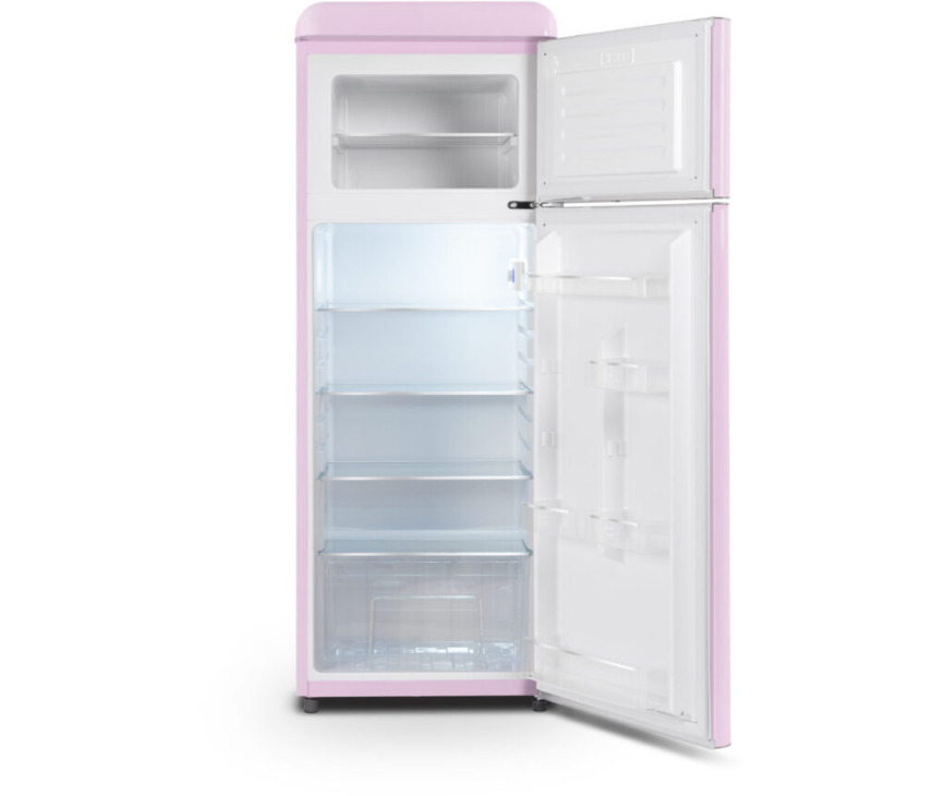 Schneider SCDD208VP retro jaren 50 koelkast - roze