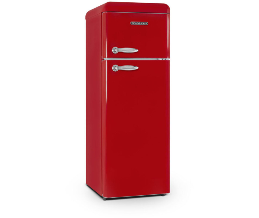 Schneider SCDD208VR retro jaren 50 koelkast - rood