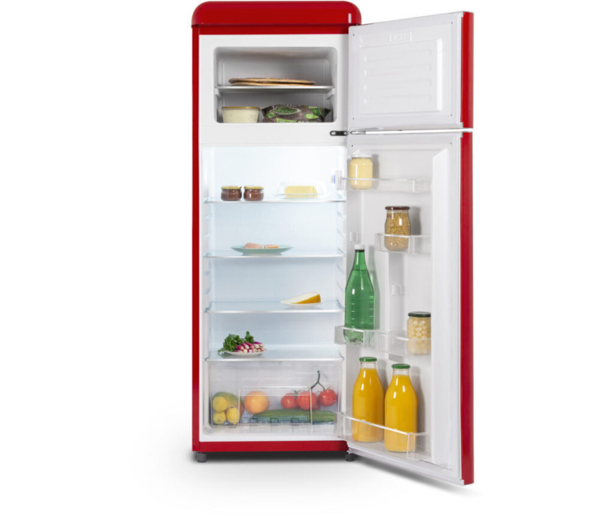 Schneider SCDD208VR retro jaren 50 koelkast - rood