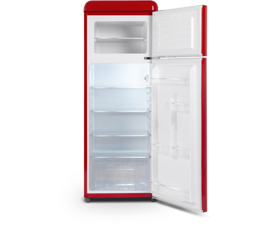 Schneider SCDD208VR retro jaren 50 koelkast - rood