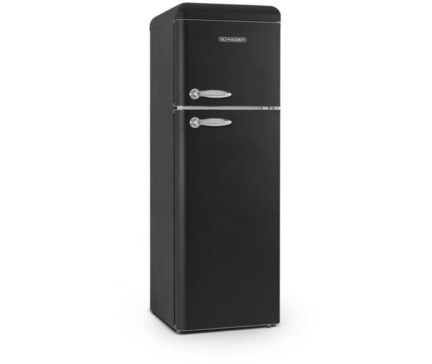 Schneider SCDD309VB retro jaren 50 koelkast - mat zwart