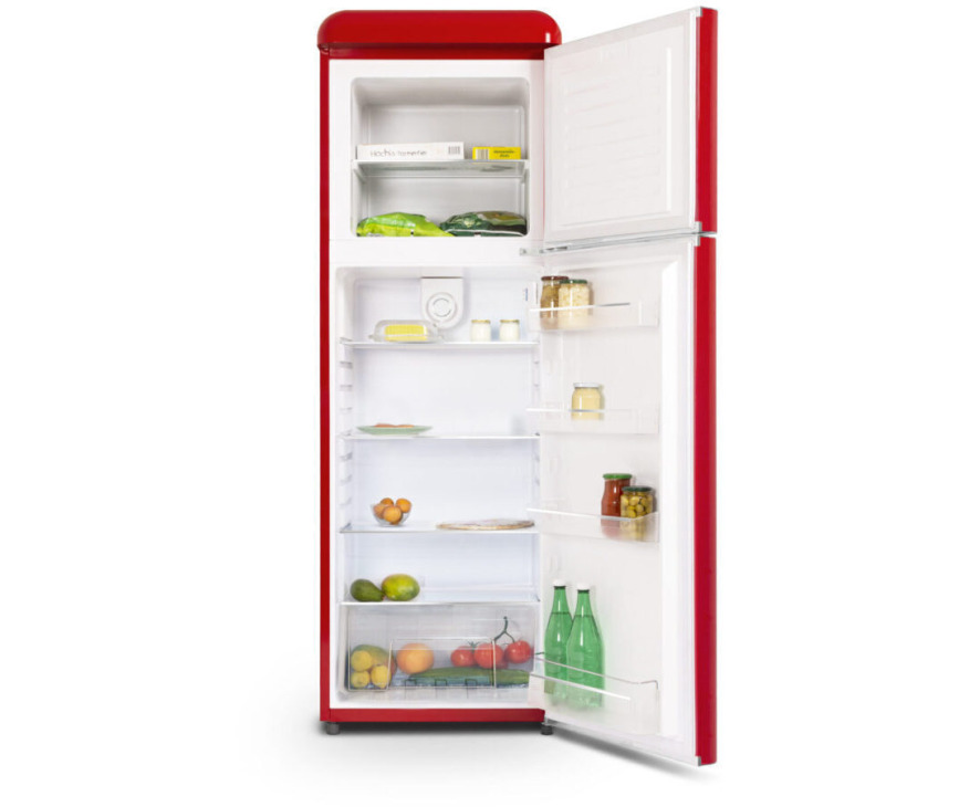 Schneider SCDD309VR retro jaren 50 koelkast - rood
