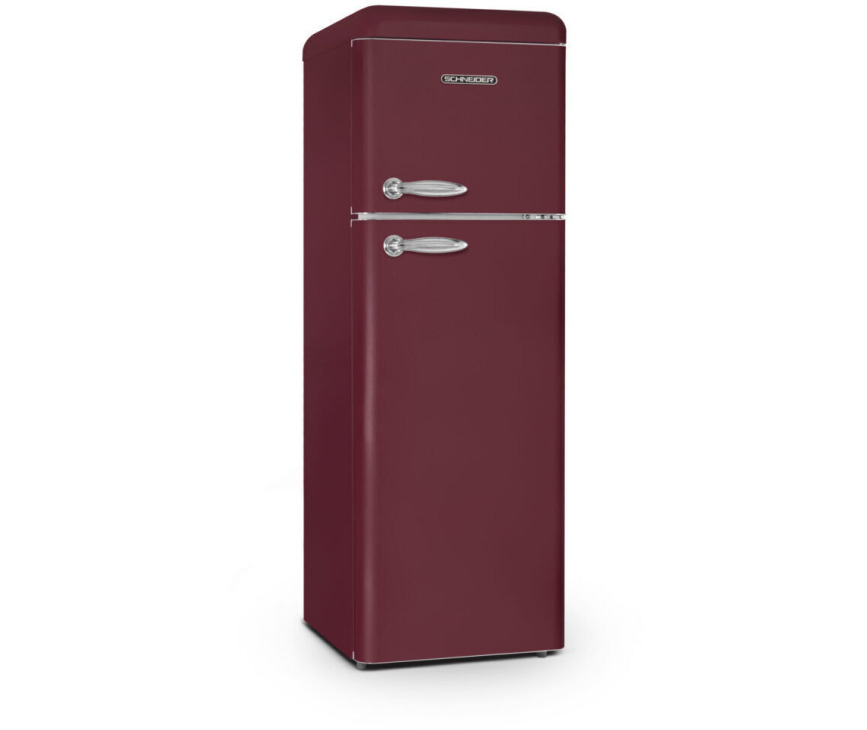 Schneider SCDD309VWR retro jaren 50 koelkast - donker rood